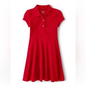Girls Uniform Ruffle Pique Polo Dress